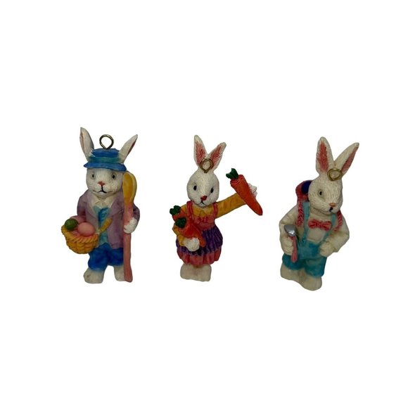 19 Easter Tree Ornaments Resin & Wooden Rabbits Foam Eggs READ DESCRIPTION - Picture 4 of 12